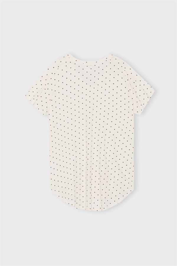 moshi moshi mind dotted dreamy t-shirt - ecru/black dots - one size
